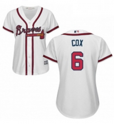 Womens Majestic Atlanta Braves 6 Bobby Cox Replica White Home Cool Base MLB Jersey