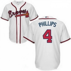 Youth Atlanta Braves #4 Brandon Phillips White Cool Base Jersey