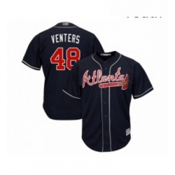 Youth Atlanta Braves 48 Jonny Venters Replica Blue Alternate Road Cool Base Baseball Jersey 