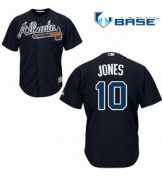 Youth Majestic Atlanta Braves 10 Chipper Jones Replica Blue Alternate Road Cool Base MLB Jersey