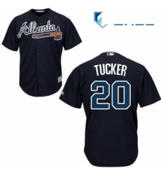 Youth Majestic Atlanta Braves 20 Preston Tucker Authentic Blue Alternate Road Cool Base MLB Jersey 