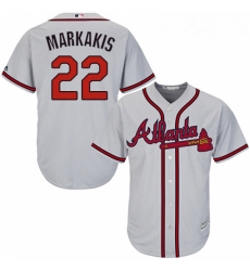 Youth Majestic Atlanta Braves 22 Nick Markakis Authentic Grey Road Cool Base MLB Jersey