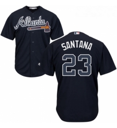 Youth Majestic Atlanta Braves 23 Danny Santana Replica Blue Alternate Road Cool Base MLB Jersey 