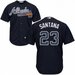 Youth Majestic Atlanta Braves 23 Danny Santana Replica Blue Alternate Road Cool Base MLB Jersey 