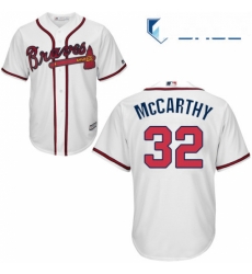 Youth Majestic Atlanta Braves 32 Brandon McCarthy Replica White Home Cool Base MLB Jersey 