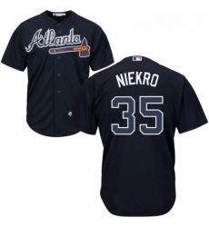 Youth Majestic Atlanta Braves 35 Phil Niekro Authentic Blue Alternate Road Cool Base MLB Jersey