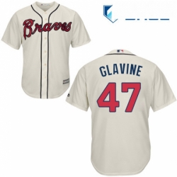 Youth Majestic Atlanta Braves 47 Tom Glavine Replica Cream Alternate 2 Cool Base MLB Jersey