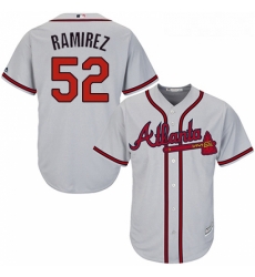 Youth Majestic Atlanta Braves 52 Jose Ramirez Replica Grey Road Cool Base MLB Jersey 