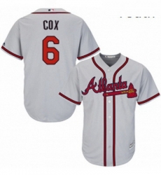 Youth Majestic Atlanta Braves 6 Bobby Cox Replica Grey Road Cool Base MLB Jersey