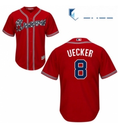 Youth Majestic Atlanta Braves 8 Bob Uecker Authentic Red Alternate Cool Base MLB Jersey