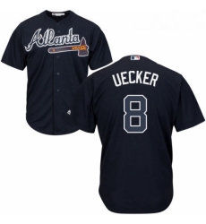 Youth Majestic Atlanta Braves 8 Bob Uecker Replica Blue Alternate Road Cool Base MLB Jersey