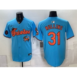 Men Baltimore Orioles  31 Cedric Mullins Blue With Patch Vapor Premier Limited Stitched Baseball Jersey