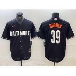 Men Baltimore Orioles 39 Corbin Burnes Black 2023 City Connect Cool Base Stitched Baseball Jersey