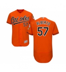 Mens Baltimore Orioles 57 Hanser Alberto Orange Alternate Flex Base Authentic Collection Baseball Jersey