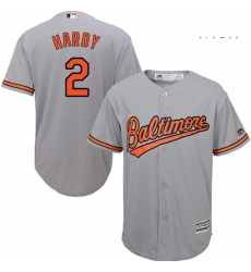 Mens Majestic Baltimore Orioles 2 JJ Hardy Replica Grey Road Cool Base MLB Jersey