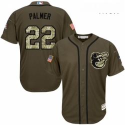 Mens Majestic Baltimore Orioles 22 Jim Palmer Authentic Green Salute to Service MLB Jersey