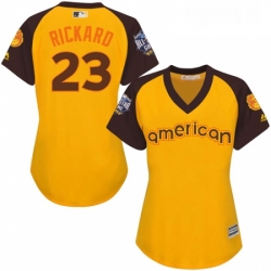 Womens Majestic Baltimore Orioles 23 Joey Rickard Authentic Yellow 2016 All Star American League BP Cool Base MLB Jersey