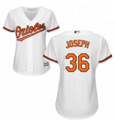 Womens Majestic Baltimore Orioles 36 Caleb Joseph Replica White Home Cool Base MLB Jersey 