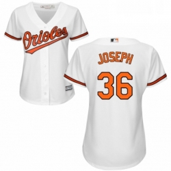 Womens Majestic Baltimore Orioles 36 Caleb Joseph Replica White Home Cool Base MLB Jersey 