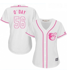 Womens Majestic Baltimore Orioles 56 Darren ODay Authentic White Fashion Cool Base MLB Jersey