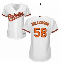 Womens Majestic Baltimore Orioles 58 Jeremy Hellickson Replica White Home Cool Base MLB Jersey 