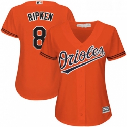 Womens Majestic Baltimore Orioles 8 Cal Ripken Replica Orange Alternate Cool Base MLB Jersey