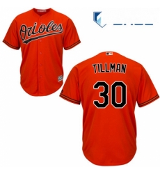 Youth Majestic Baltimore Orioles 30 Chris Tillman Authentic Orange Alternate Cool Base MLB Jersey