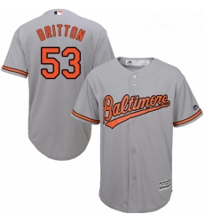 Youth Majestic Baltimore Orioles 53 Zach Britton Authentic Grey Road Cool Base MLB Jersey