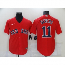 Men Boston Red Sox 11 Rafael Devers Red Game Baseball Jersey