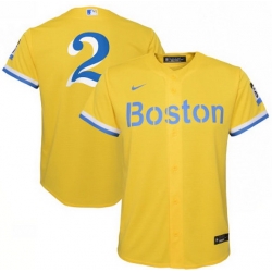 Men Boston Red Sox Xander Bogaerts Nike Gold Light Blue 2021 City Connect Player Jersey