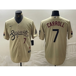 Men MLB Diamondbacks 7 Corbin Carroll Cream City Nike Cool Base Men Jersey