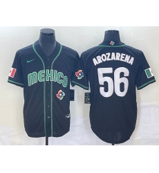 Men Mexico Baseball 56 Randy Arozarena 2023 Black World Baseball Classic Stitched Jersey