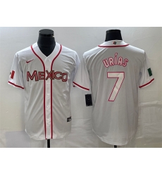 Men Mexico Baseball 7 Julio Ur EDas 2023 White World Baseball With Patch Classic Stitched Jersey