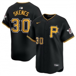 Men Pittsburgh Pirates 30 Paul Skenes Black 2024 Alternate Limited Stitched Baseball Jersey