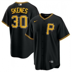 Men Pittsburgh Pirates 30 Paul Skenes Black Cool Base Stitched Baseball Jersey