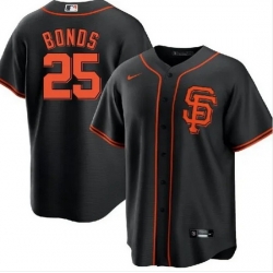 Men San Francisco New York Giants 25 Barry Bonds Black Cool Base Stitched Jerse