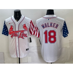 Men St  Louis Cardinals  18 Jordan Walker 2026 White Independence Day Vapor Premier Limited Stitched Baseball Jersey