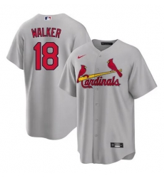 Men St  Louis Cardinals 18 Jordan Walker Grey Cool Base Stitched Baseball Jersey