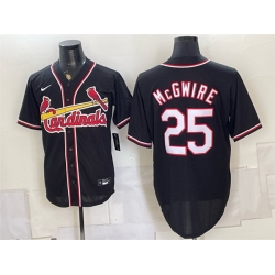 Men St  Louis Cardinals  25 Mark McGwire 2026 Fashion Replica Black Out Stitched Baseball Jersey