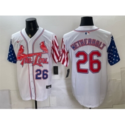 Men St  Louis Cardinals  26 JJ Wetherholt 2026 White Independence Day Vapor Premier Limited Stitched Baseball Jersey