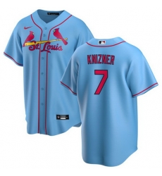 Men St  Louis Cardinals 7 Andrew Knizner Blue Cool Base Stitched Jersey