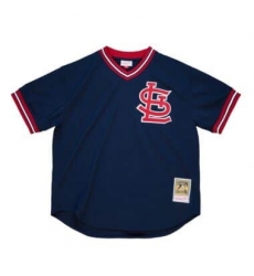 Men St Louis Cardinals Navy Blue Mitchell Ness Blank Jersey