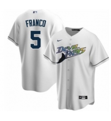 Men Tampa Bay Devil Rays 5 Wander Franco White Cool Base Stitched Jersey