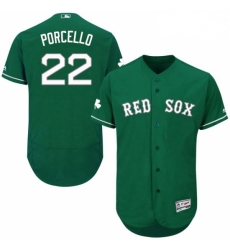 Mens Majestic Boston Red Sox 22 Rick Porcello Green Celtic Flexbase Authentic Collection MLB Jersey