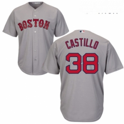 Mens Majestic Boston Red Sox 38 Rusney Castillo Replica Grey Road Cool Base MLB Jersey