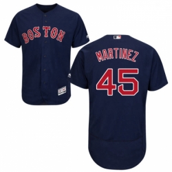 Mens Majestic Boston Red Sox 45 Pedro Martinez Navy Blue Alternate Flex Base Authentic Collection MLB Jersey