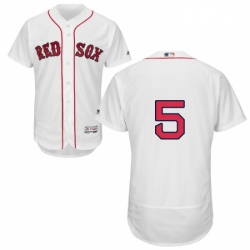 Mens Majestic Boston Red Sox 5 Nomar Garciaparra White Home Flex Base Authentic Collection MLB Jersey