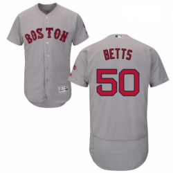 Mens Majestic Boston Red Sox 50 Mookie Betts Grey Road Flex Base Authentic Collection MLB Jersey