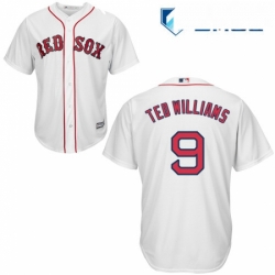 Mens Majestic Boston Red Sox 9 Ted Williams Replica White Home Cool Base MLB Jersey