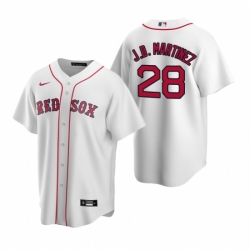 Mens Nike Boston Red Sox 28 JD Martinez White Home Stitched Baseball Jersey